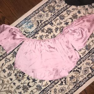 Off the shoulder violet top